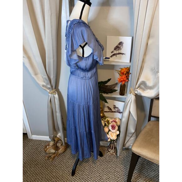 Joie NWT $128 size Medium Stunning Elegant Slate Blue Maxi Dress Tie Back - Picture 3 of 12